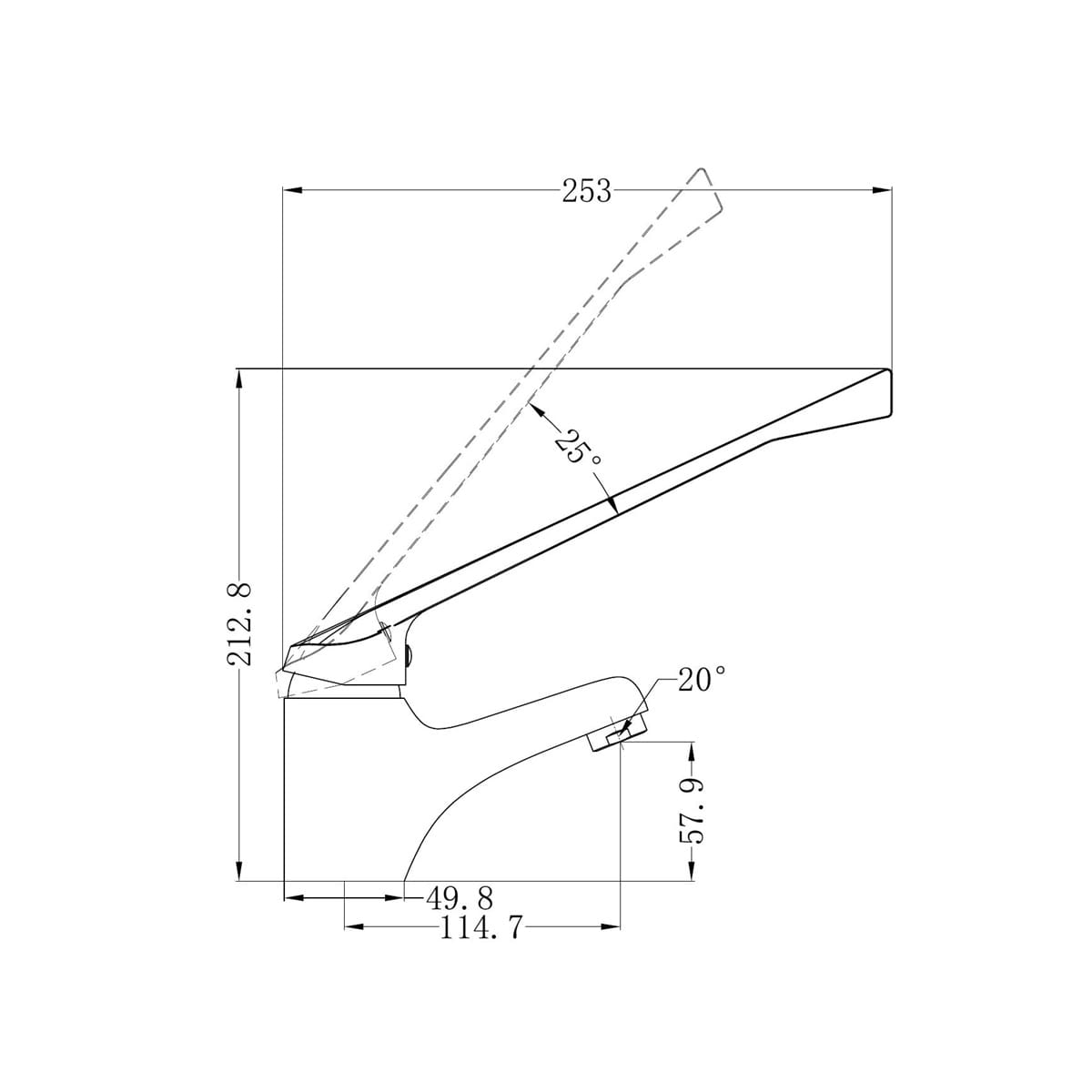 Classic Care Basin Mixer Extended Handle - Reno Spares