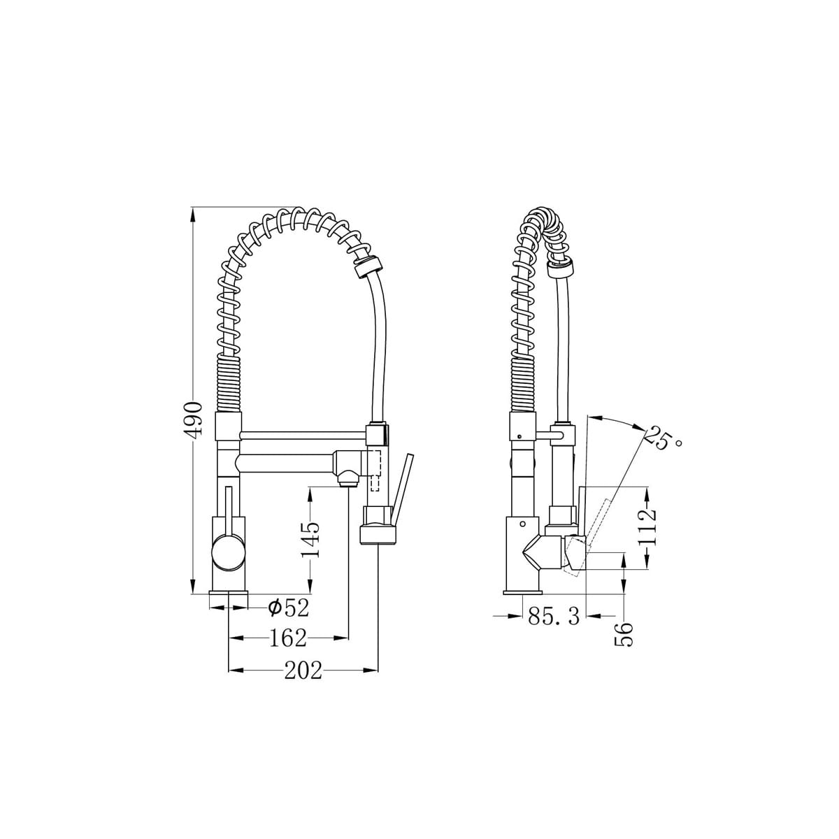 Gamma Pull Out Spray Sink Mixer - Reno Spares