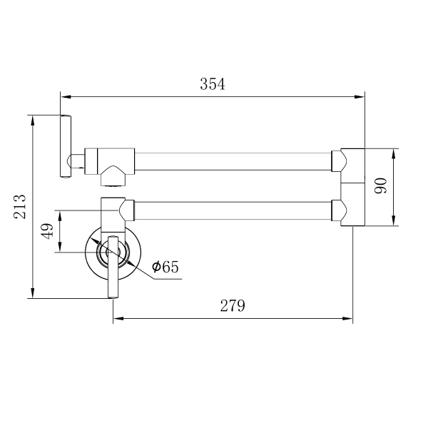 Nero Zen 316L Steel Pot Filler PVD NR162203PB