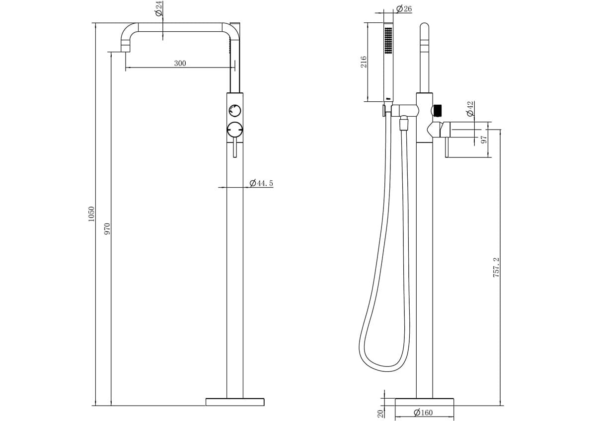 Zen SS 316L Freestanding Bath Mixer - Reno Spares