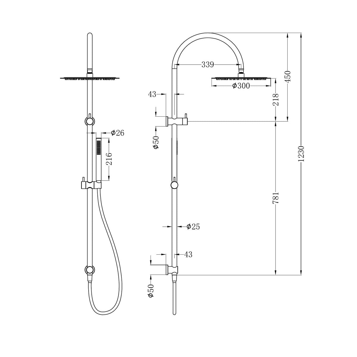 Zen SS 316L Twin Shower - Reno Spares