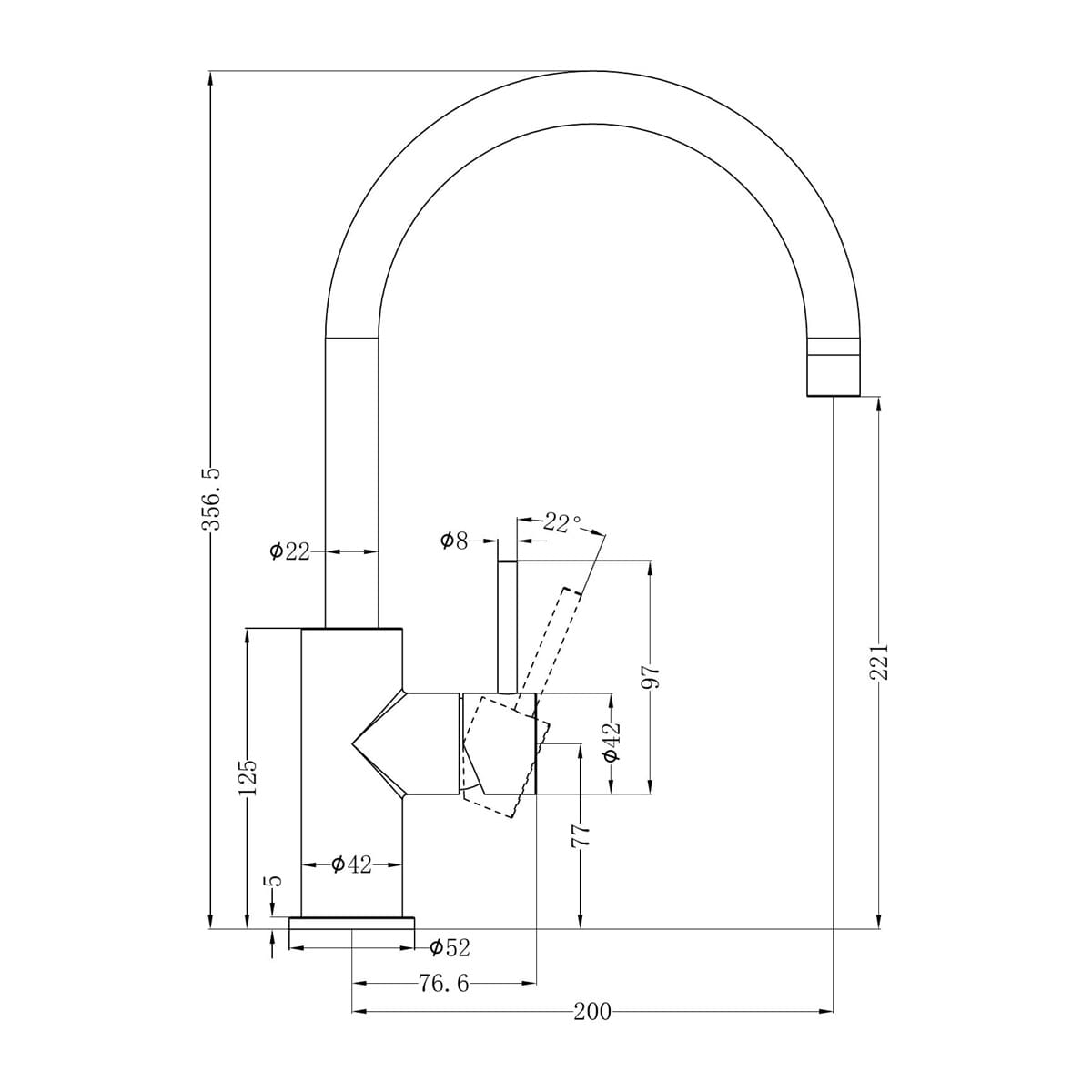 Zen SS 316L Kitchen Mixer - Reno Spares