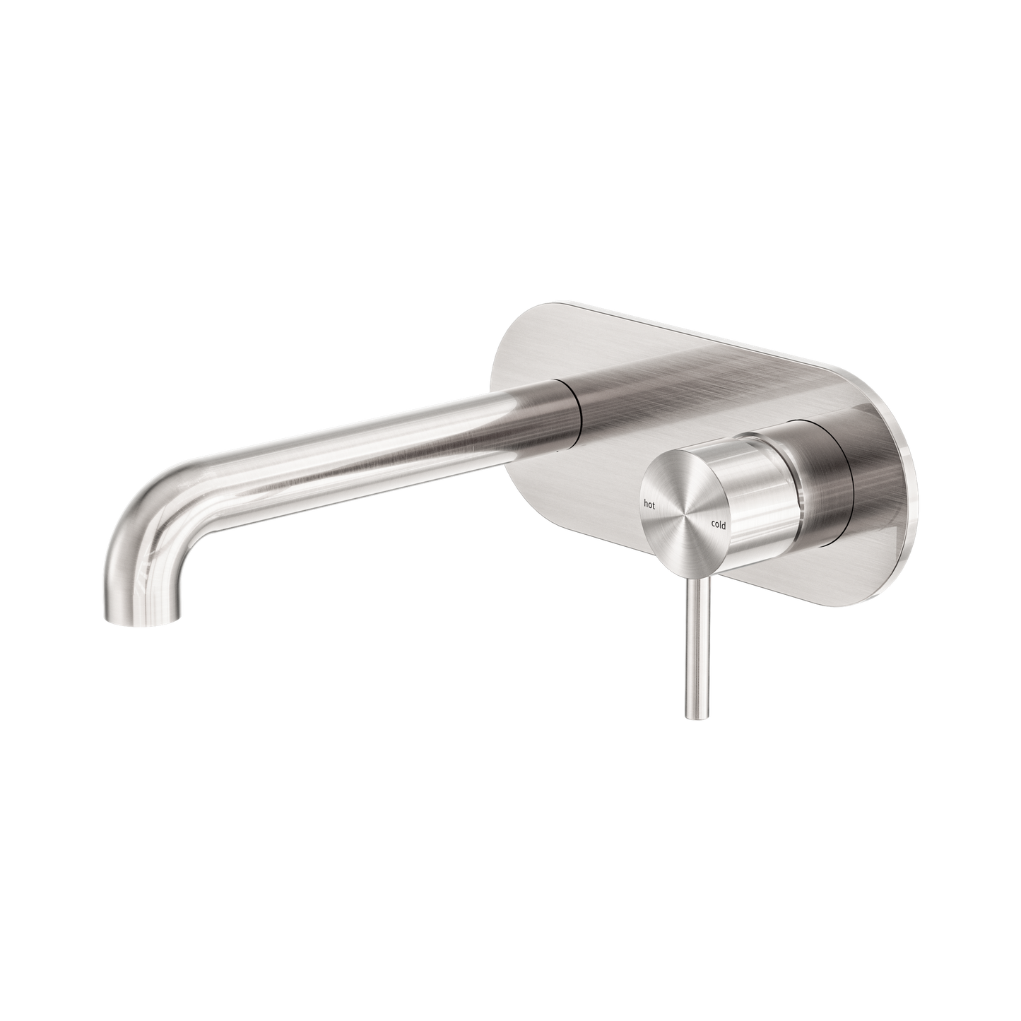 Zen SS316L Wall Basin/Bath Mixer 185mm Spout Brushed Nickel