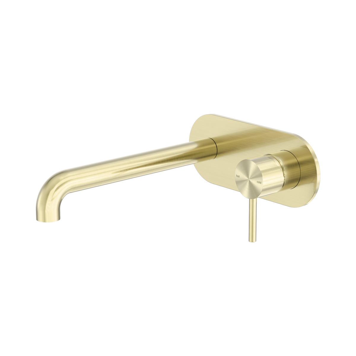 Zen SS316L Wall Basin/Bath Mixer 230mm Spout Brushed Gold