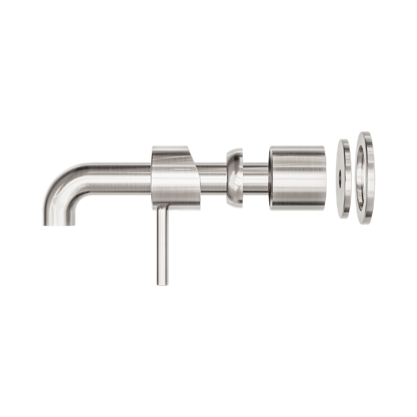 Zen SS316L Wall Basin/Bath Mixer Separate Back Plate 185mm Spout Trim Kits Only Brushed Nickel