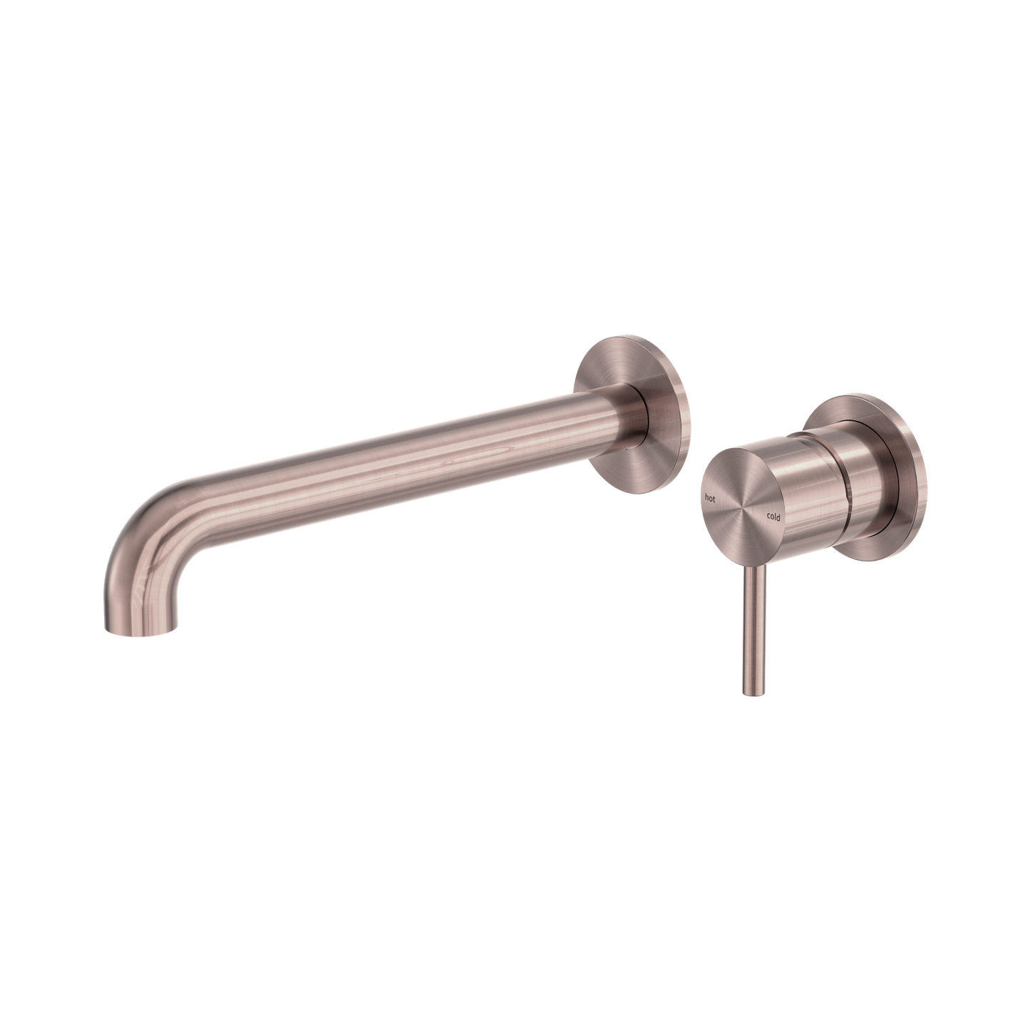 Zen SS316L Wall Basin/Bath Mixer Separate Back Plate 230mm Spout Brushed Bronze