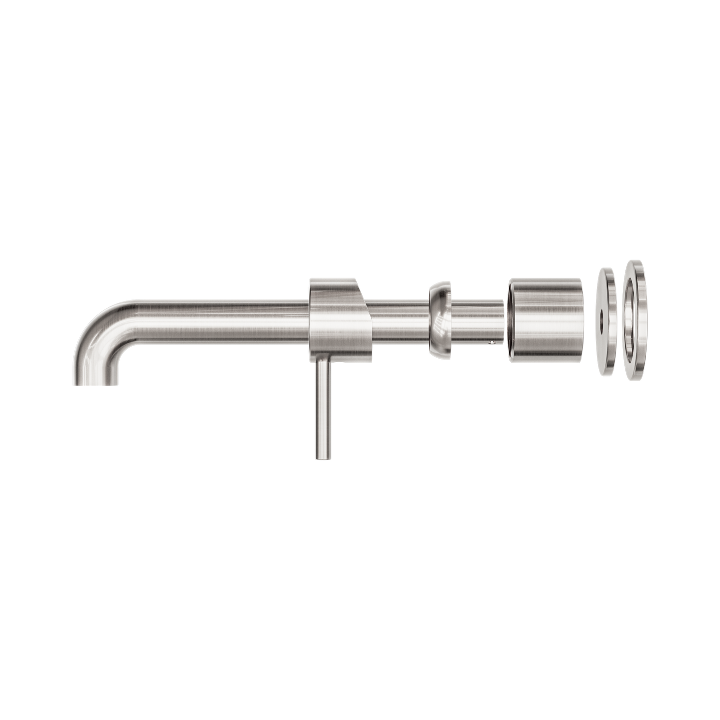 Zen SS316L Wall Basin/Bath Mixer Separate Back Plate 230mm Spout Trim Kits Only Brushed Nickel