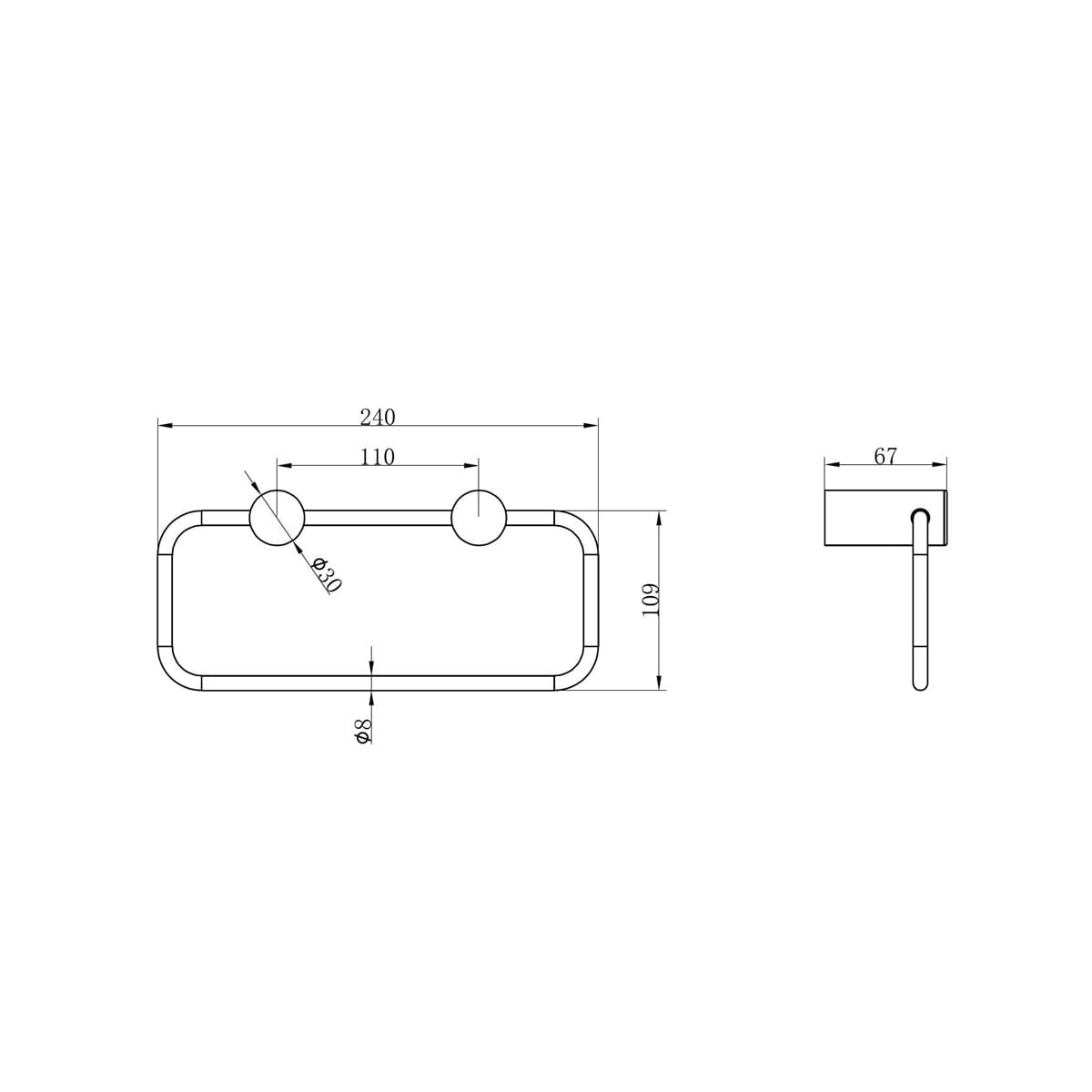 Zen SS 316L Hand Towel Ring - Reno Spares