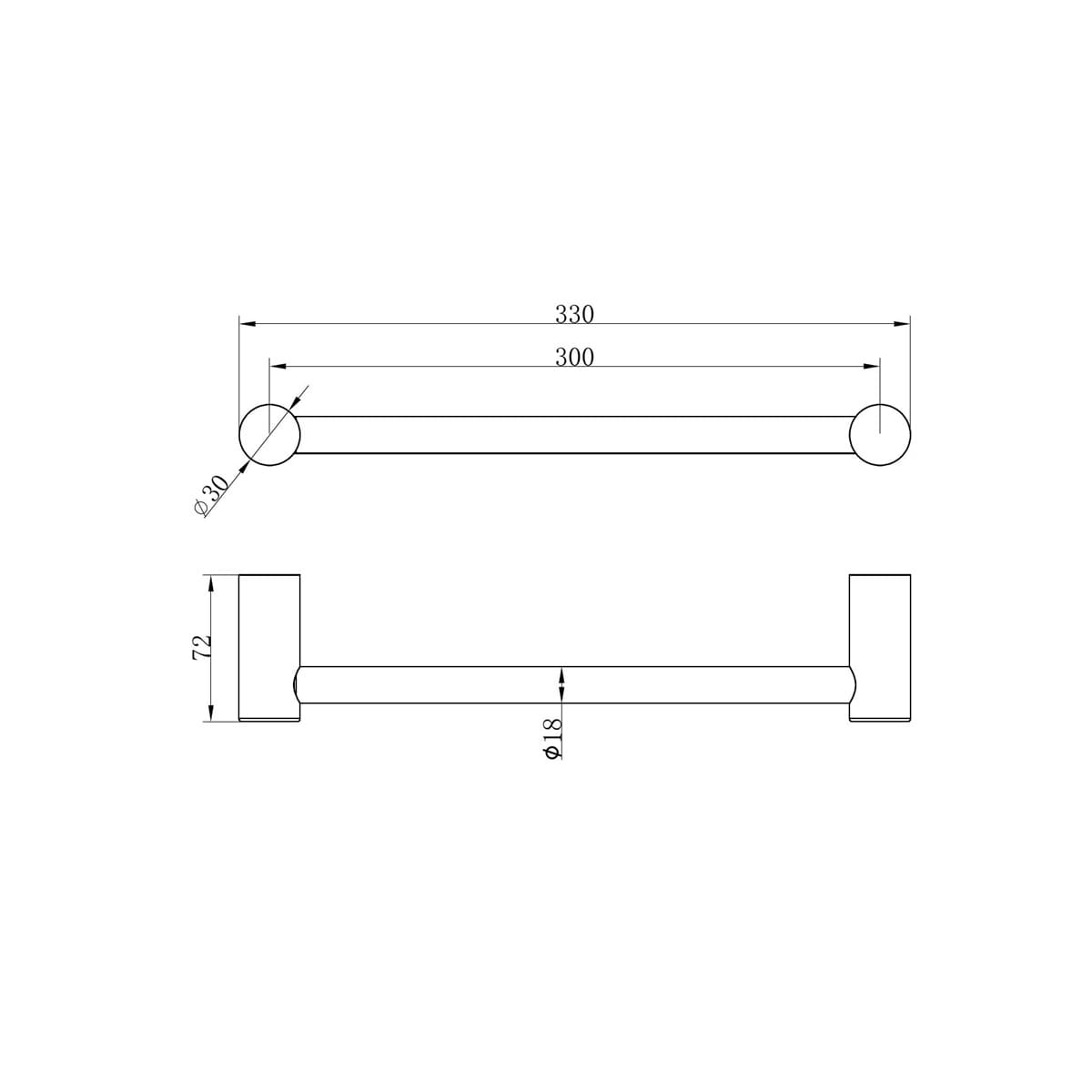 Zen SS 316L Hand Towel Rail - Reno Spares