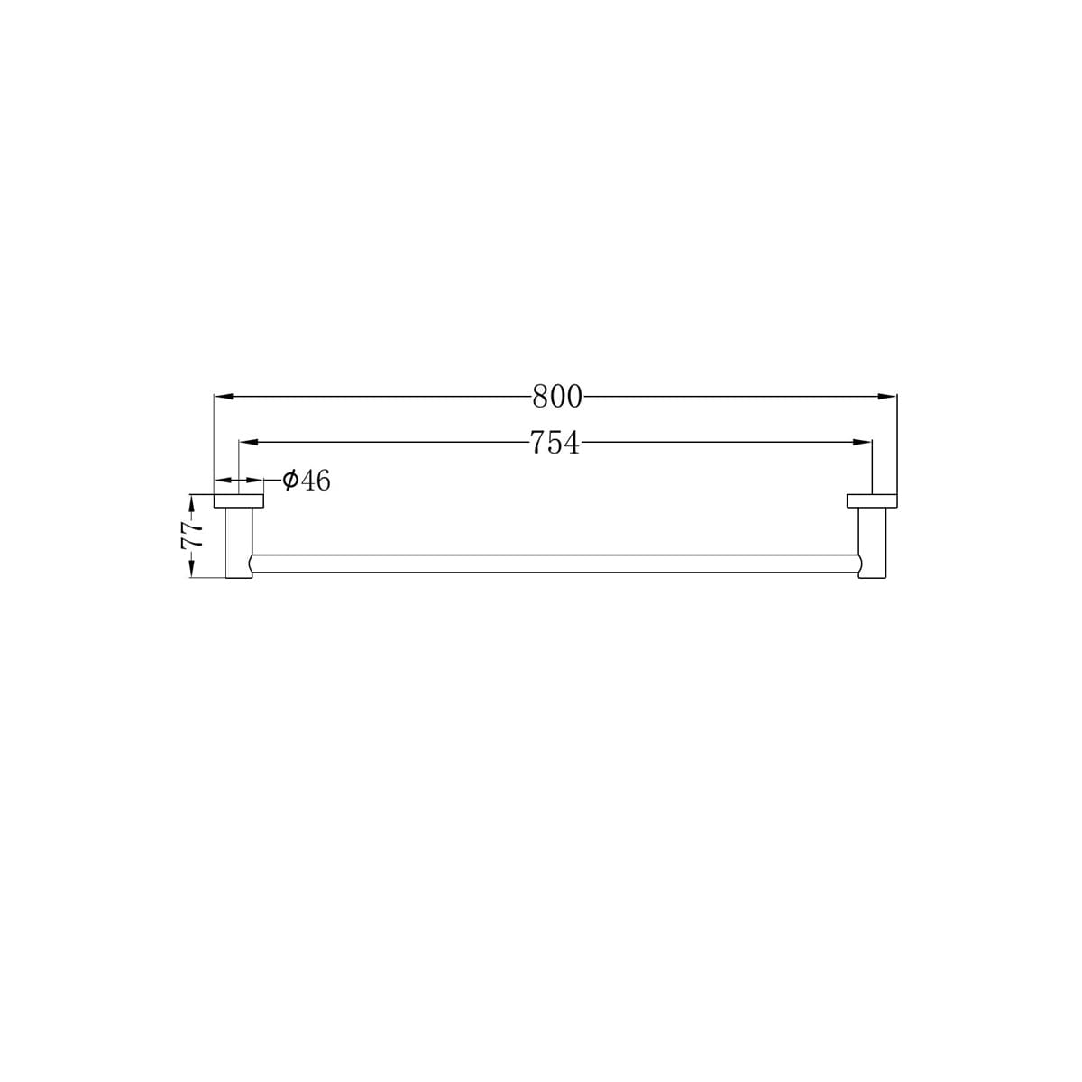 Mecca Single Towel Rail 800MM - Reno Spares