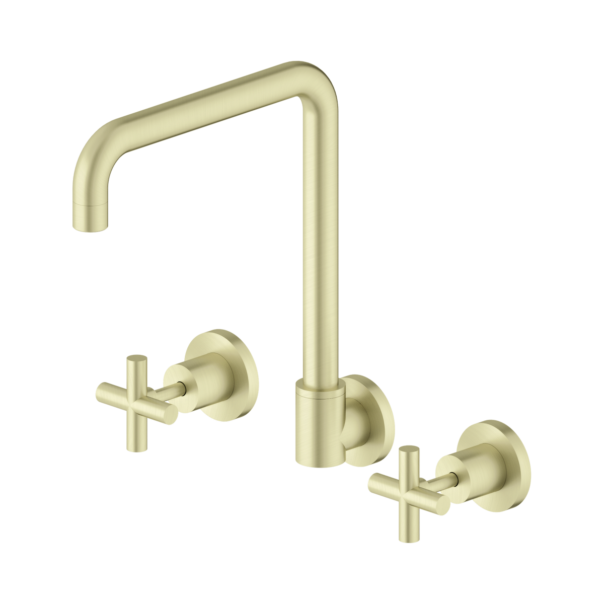 X Plus Wall Kitchen Set Swivel Spout Brushed Gold
