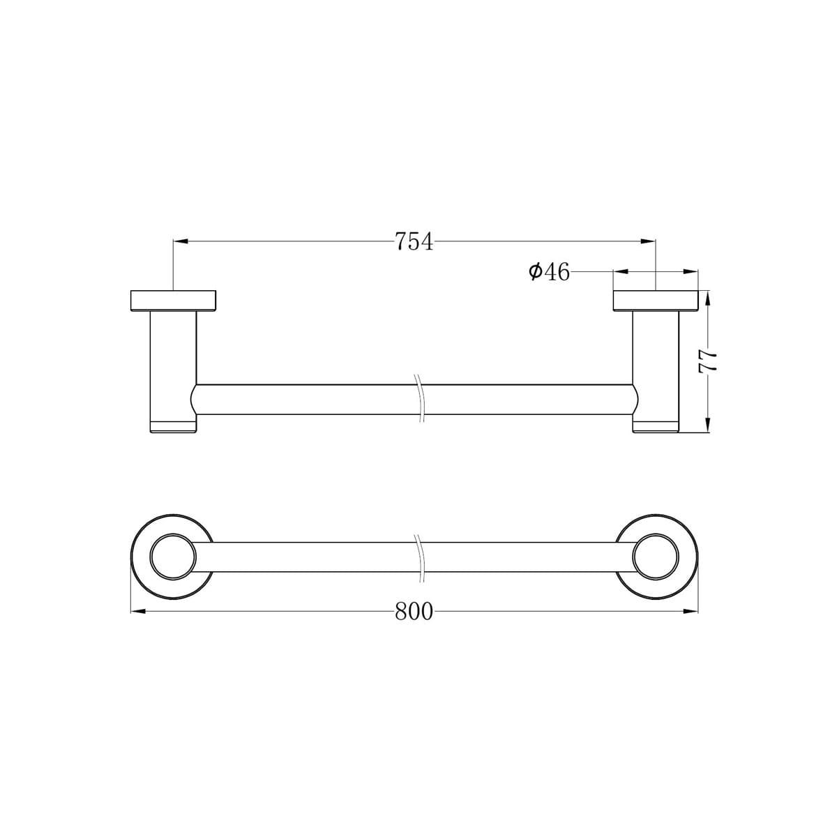 Classic Single Towel Rail 800MM - Reno Spares
