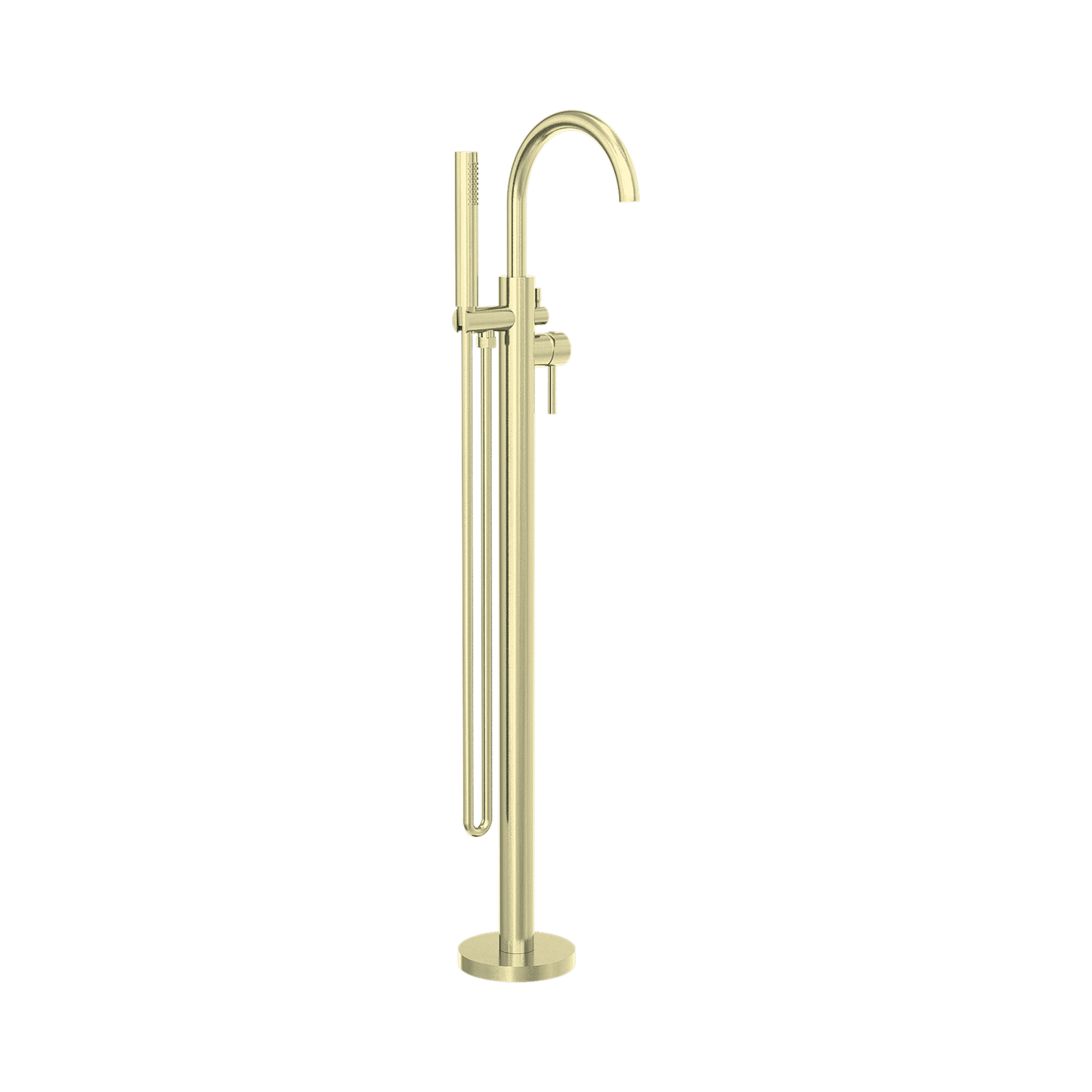 Mecca Round Freestanding Mixer With Hand Shower Brushed Gold