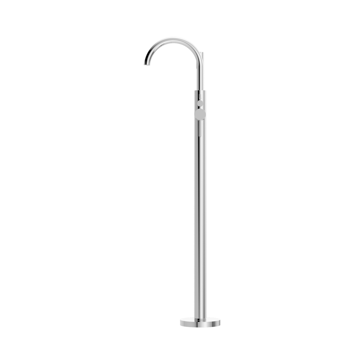 Mecca Round Freestanding Mixer With Hand Shower Chrome