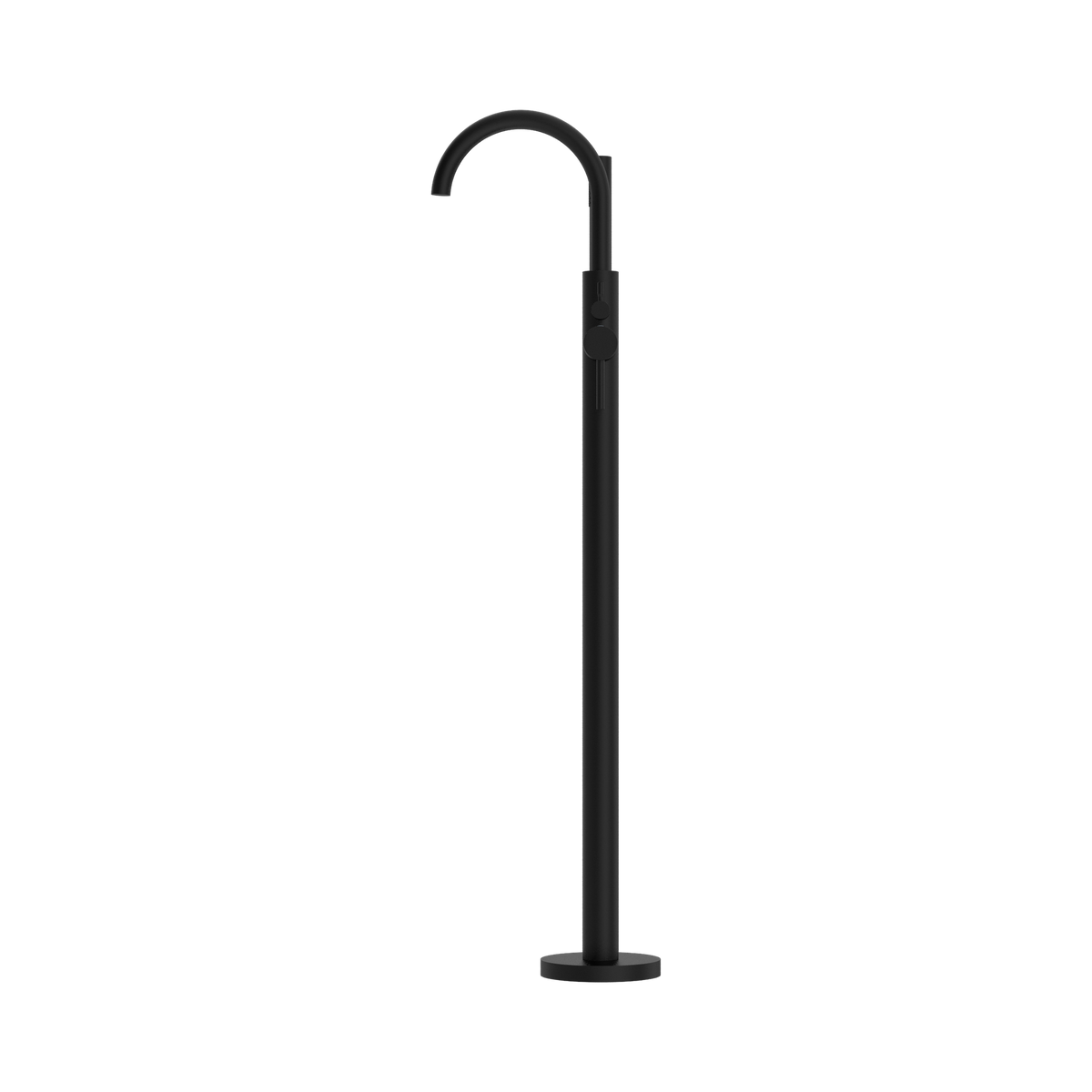 Mecca Round Freestanding Mixer With Hand Shower Matte Black