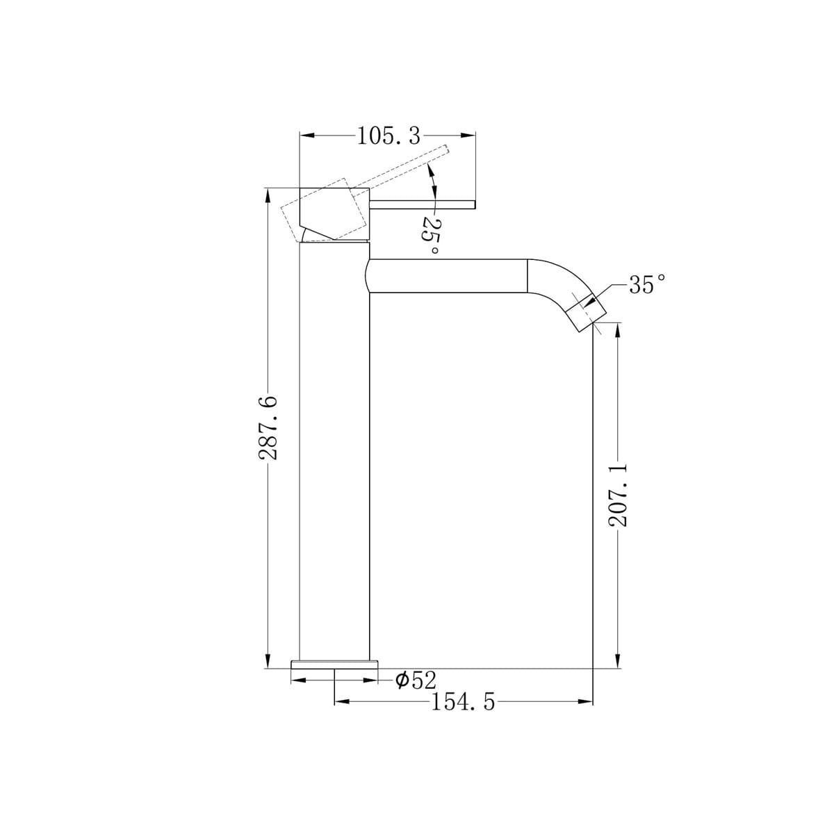 Mecca Tall Basin Mixer - Reno Spares
