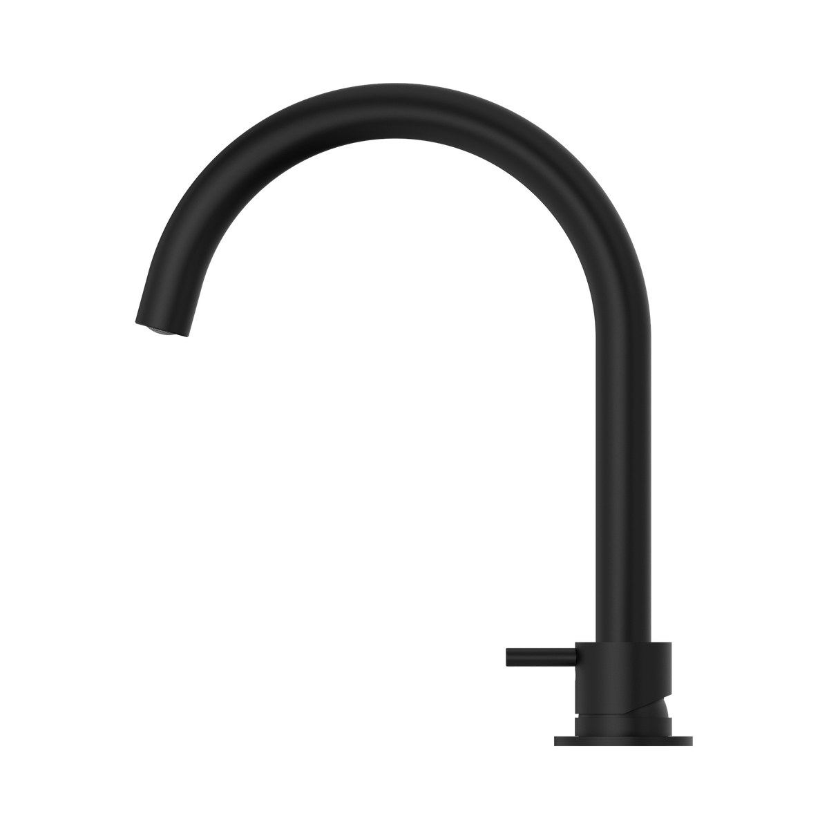 Mecca Hob Basin Mixer Round Swivel Spout Matte Black