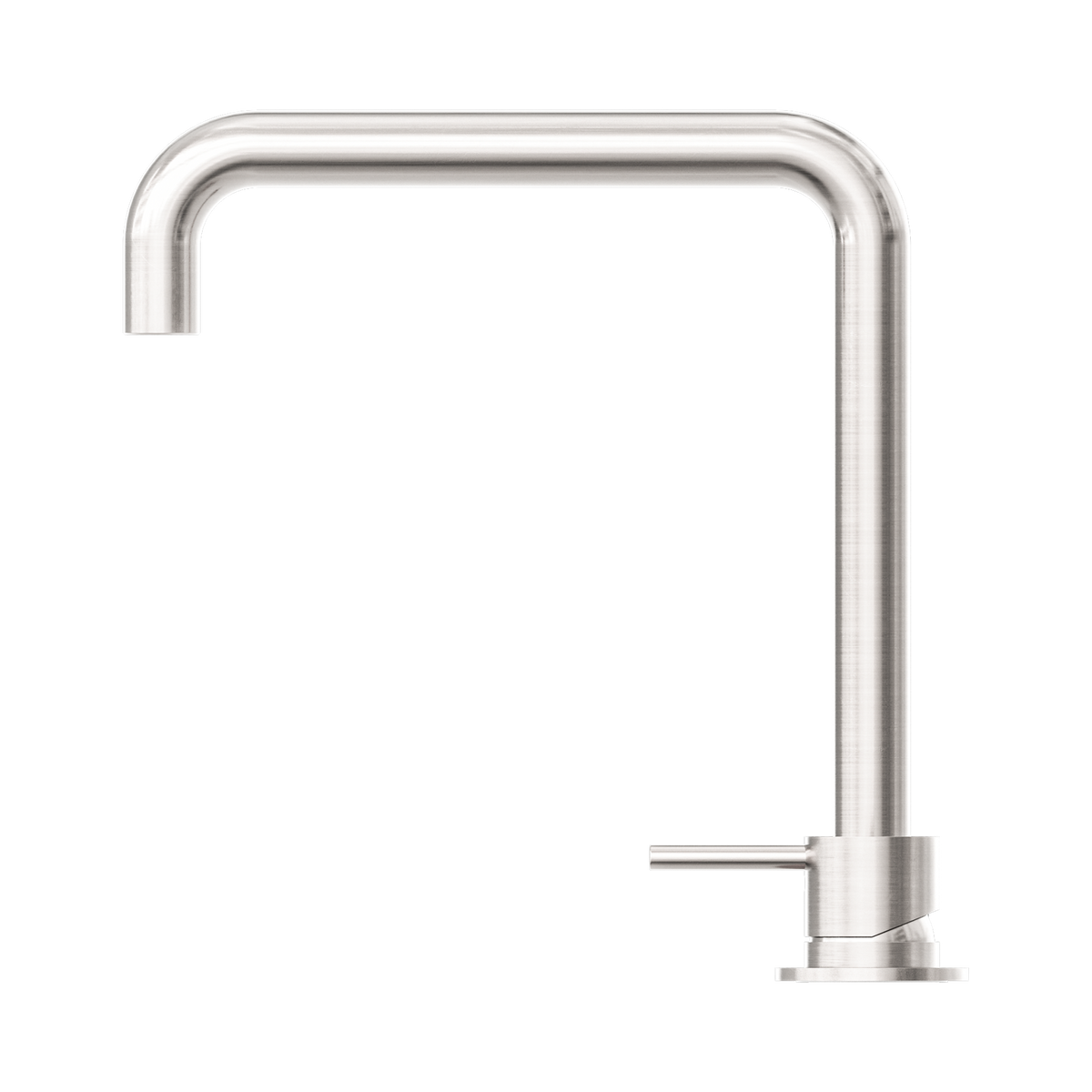 Mecca Hob Basin Mixer Square Swivel Spout Brushed Nickel