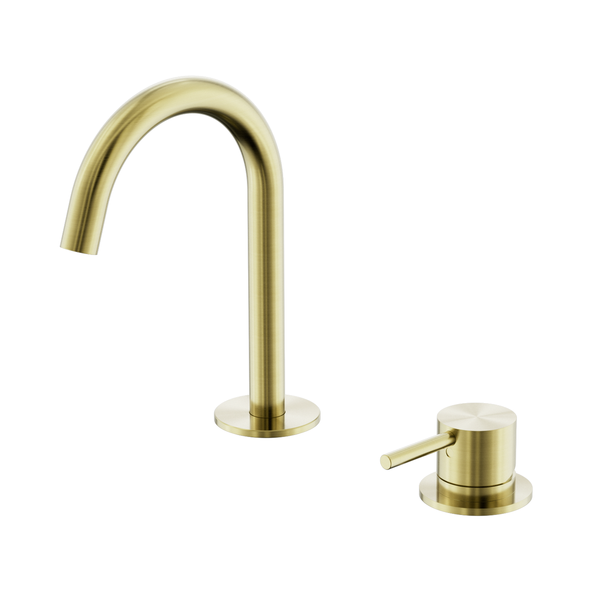 Mecca Hob Baisn Mixer Set Arc Spout Brushed Gold