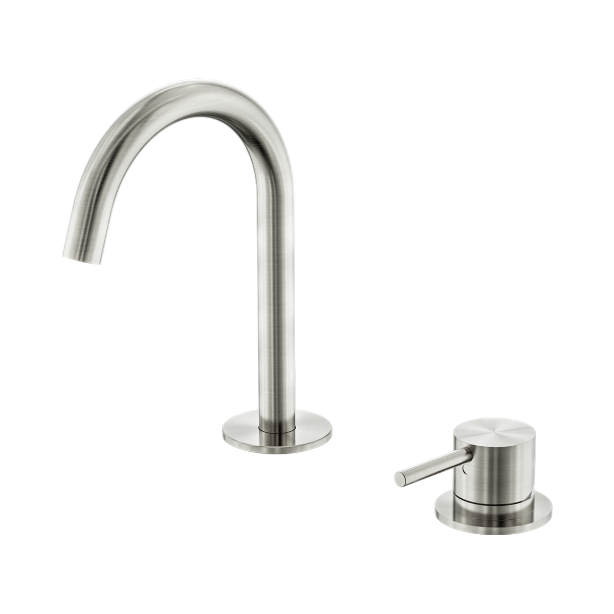 Mecca Hob Baisn Mixer Set Arc Spout Brushed Nickel