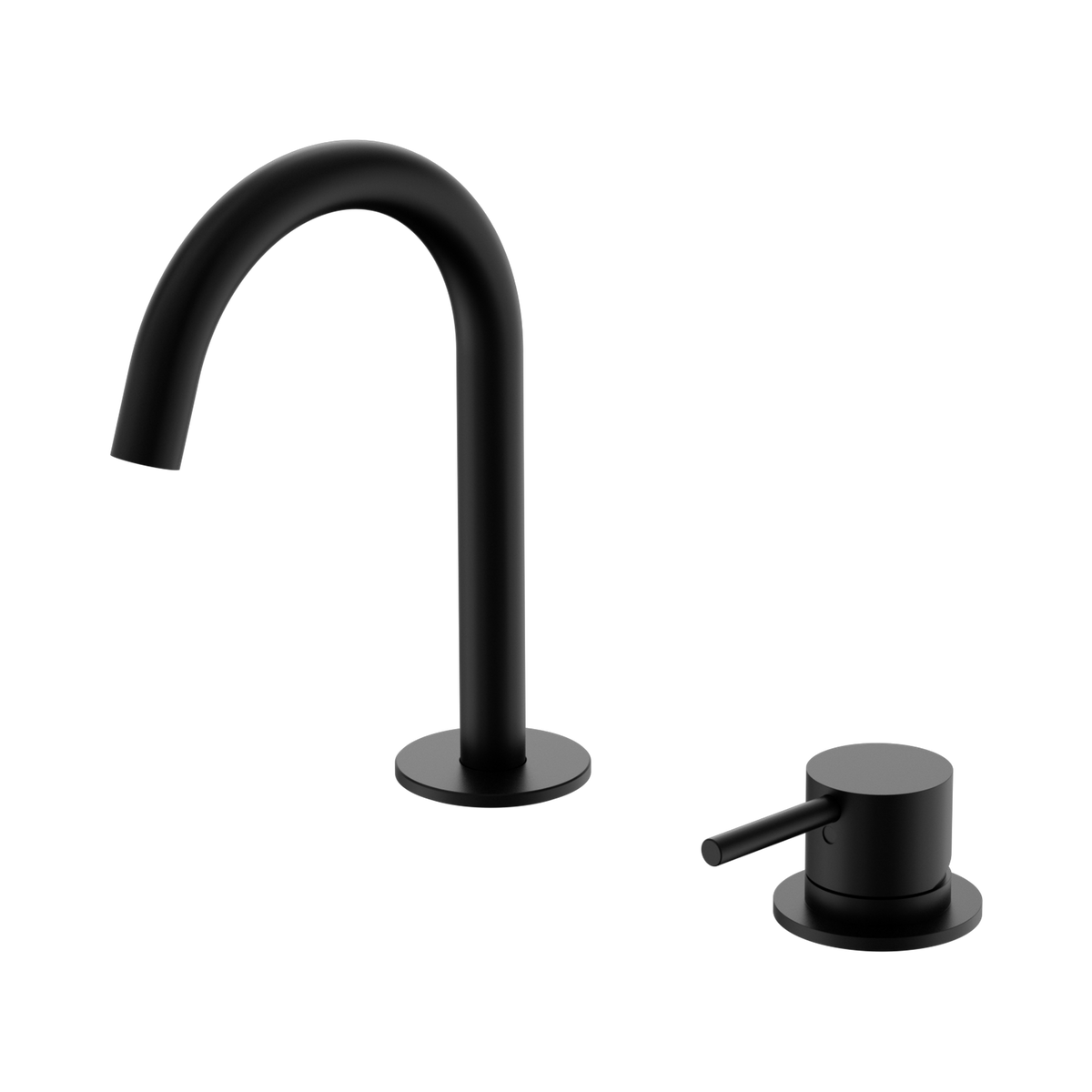 Mecca Hob Baisn Mixer Set Arc Spout Matte Black