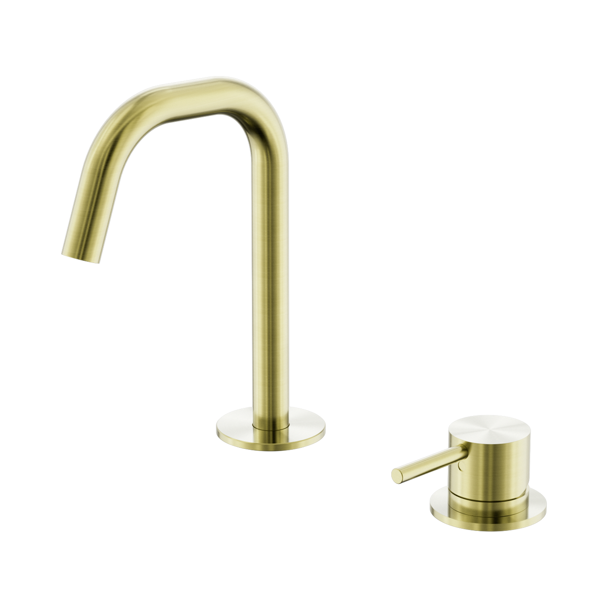 Mecca Hob Baisn Mixer Set Edge Spout Brushed Gold
