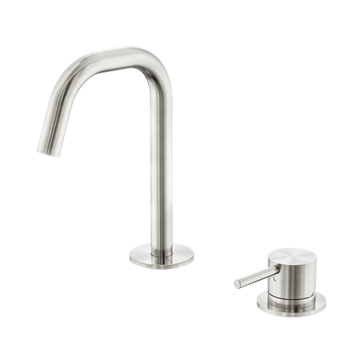 Mecca Hob Baisn Mixer Set Edge Spout Brushed Nickel