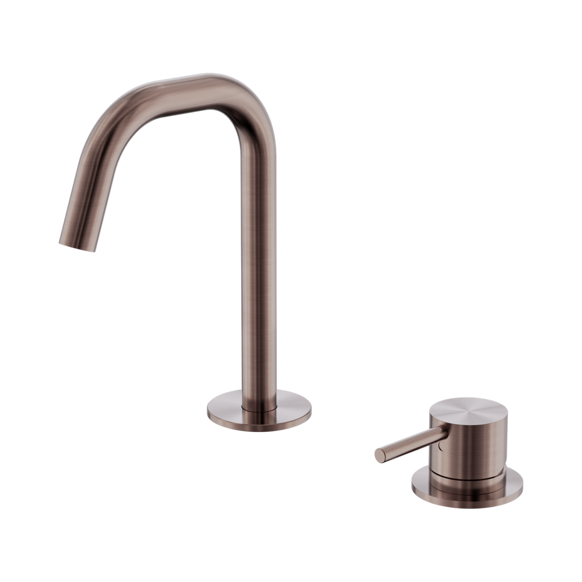 Mecca Hob Baisn Mixer Set Edge Spout Brushed Bronze
