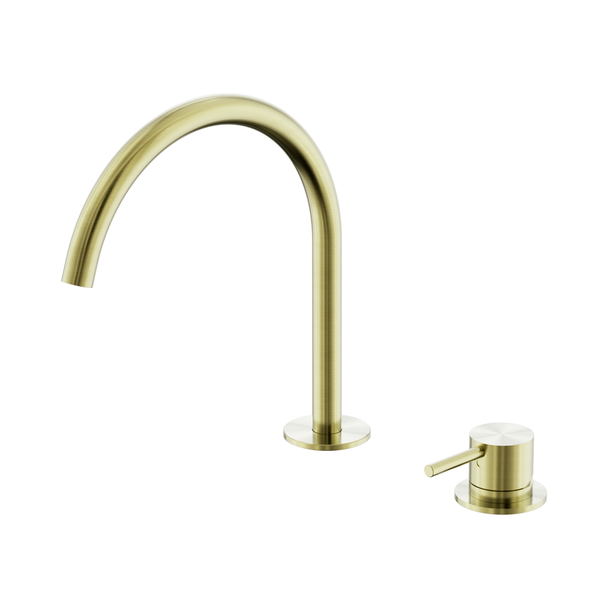 Mecca Hob Bath/Kitchen Mixer Set Arc Spout Brushed Gold