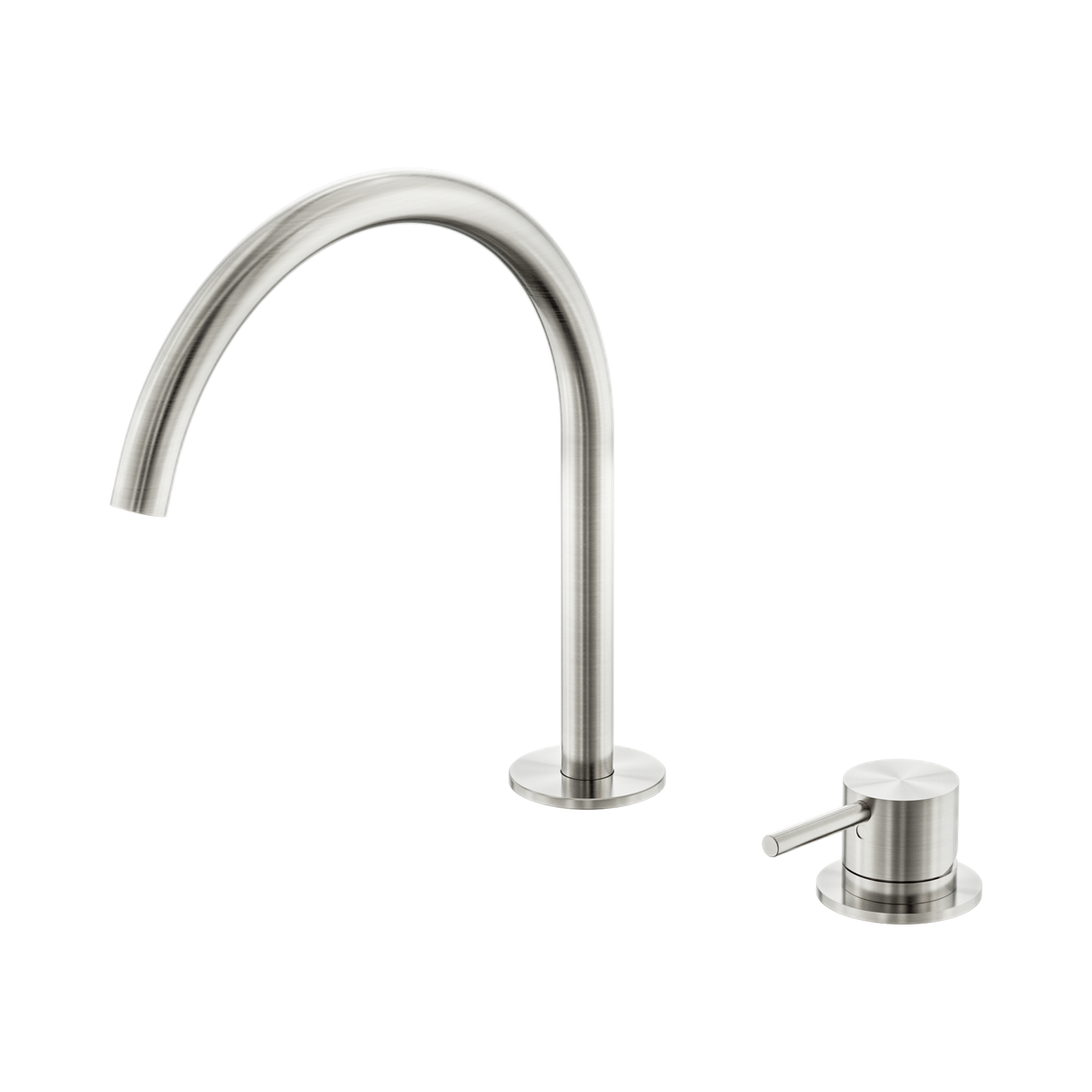 Mecca Hob Bath/Kitchen Mixer Set Arc Spout Brushed Nickel
