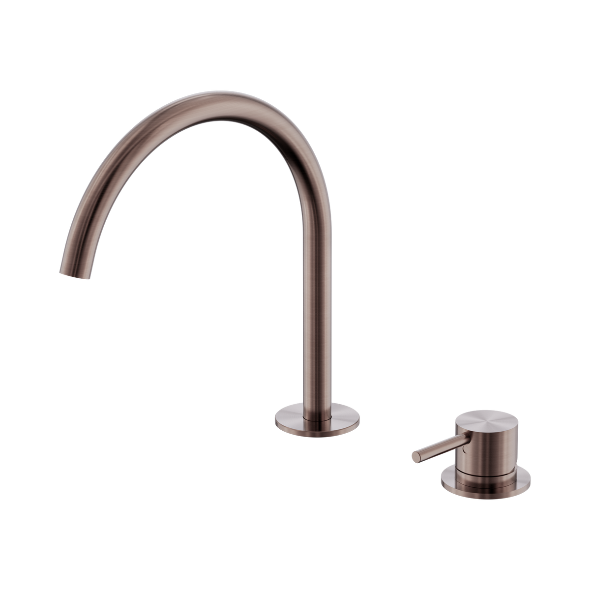 Mecca Hob Bath/Kitchen Mixer Set Arc Spout Brushed Bronze