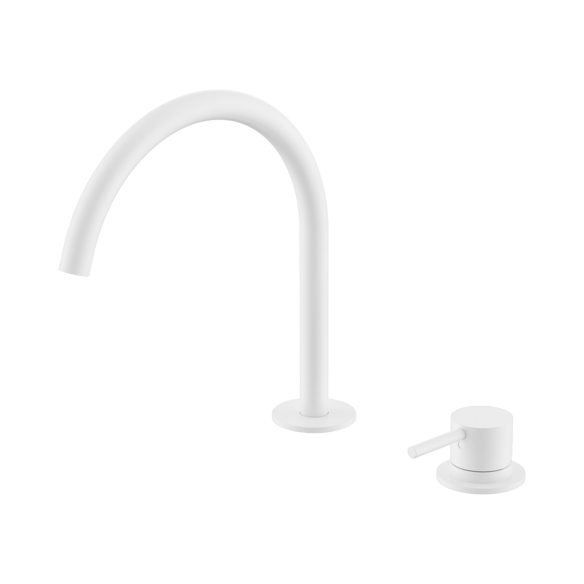 Mecca Hob Bath/Kitchen Mixer Set Arc Spout Matte White