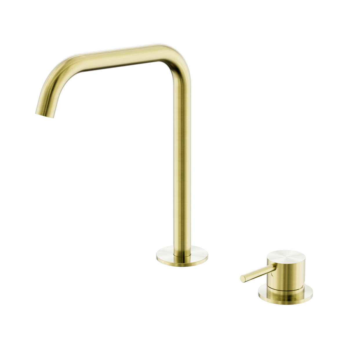 Mecca Hob Bath/Kitchen Mixer Set Edge Spout Brushed Gold