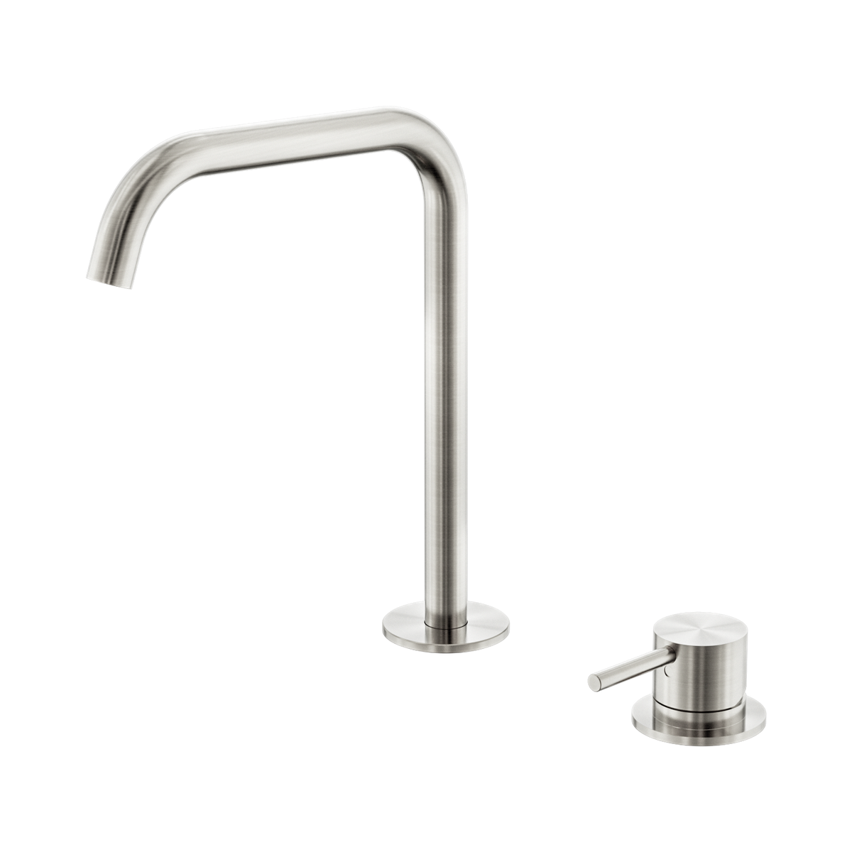 Mecca Hob Bath/Kitchen Mixer Set Edge Spout Brushed Nickel