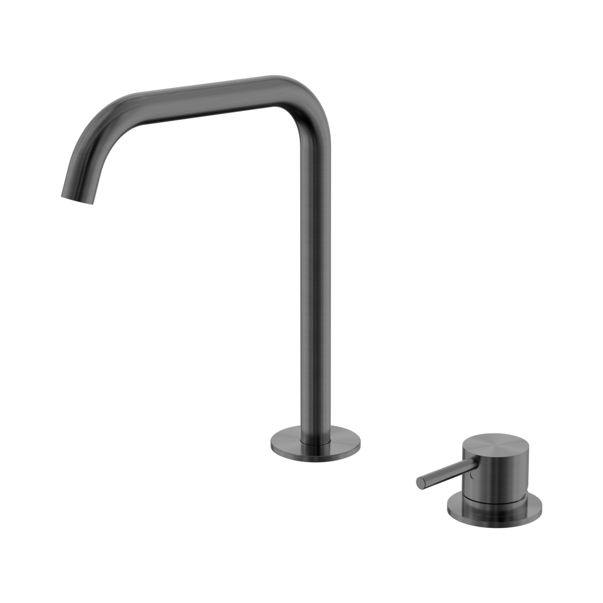Mecca Hob Bath/Kitchen Mixer Set Edge Spout Gun Metal
