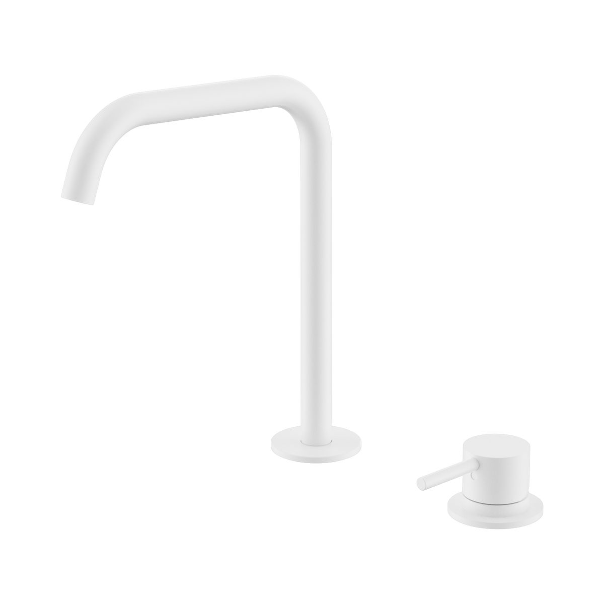 Mecca Hob Bath/Kitchen Mixer Set Edge Spout Matte White