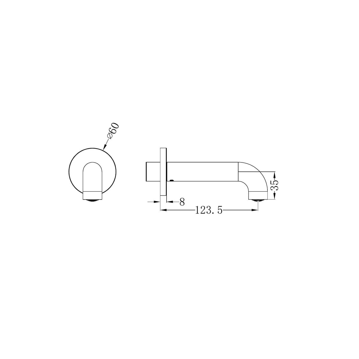 Mecca Basin/Bath Spout Only 120MM - Reno Spares