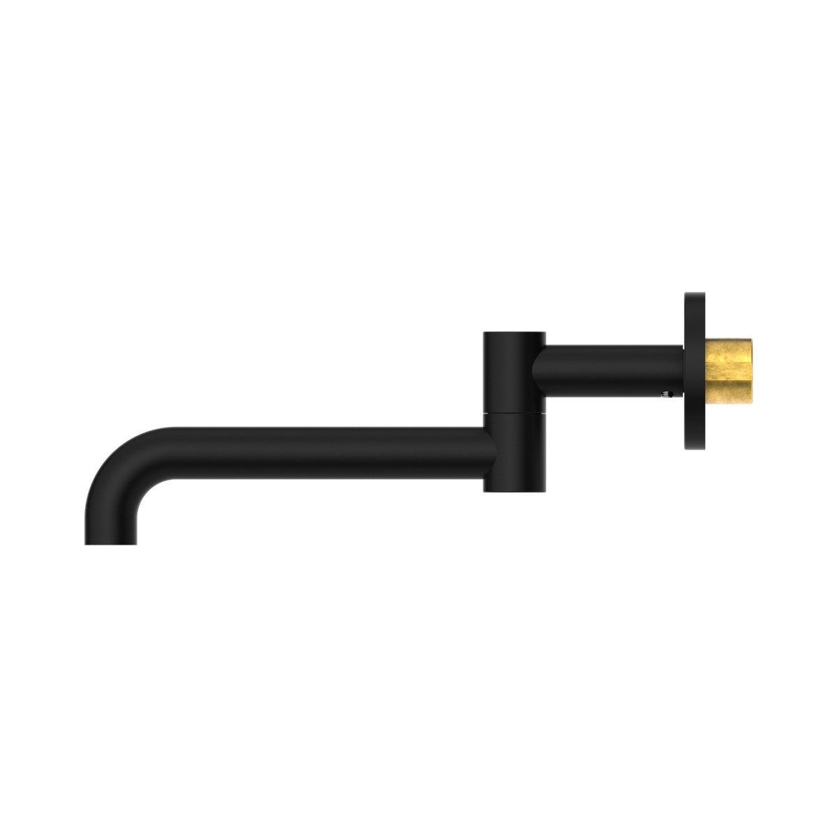 Mecca Wall Mounted Swivel Bath Spout Only 225mm Matte Black