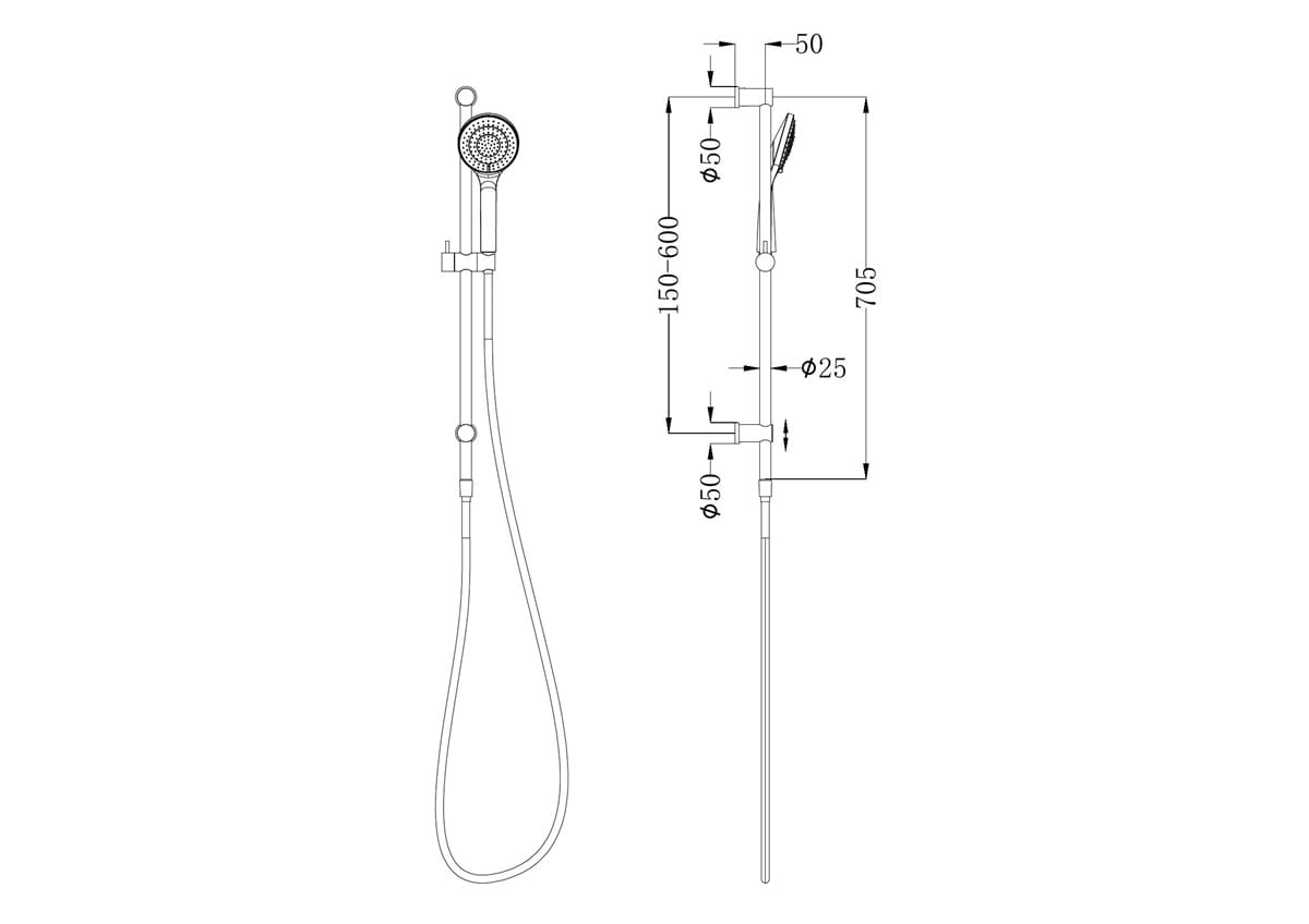 RENO SPARES - Mecca Shower Rail With Air Shower (Brand New UnBoxed) - Reno Spares