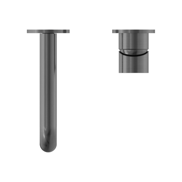 Nero Mecca NR221910C230GM Gun Metal Grey Wall Basin Mixer Separate Back Plate 230mm Spout