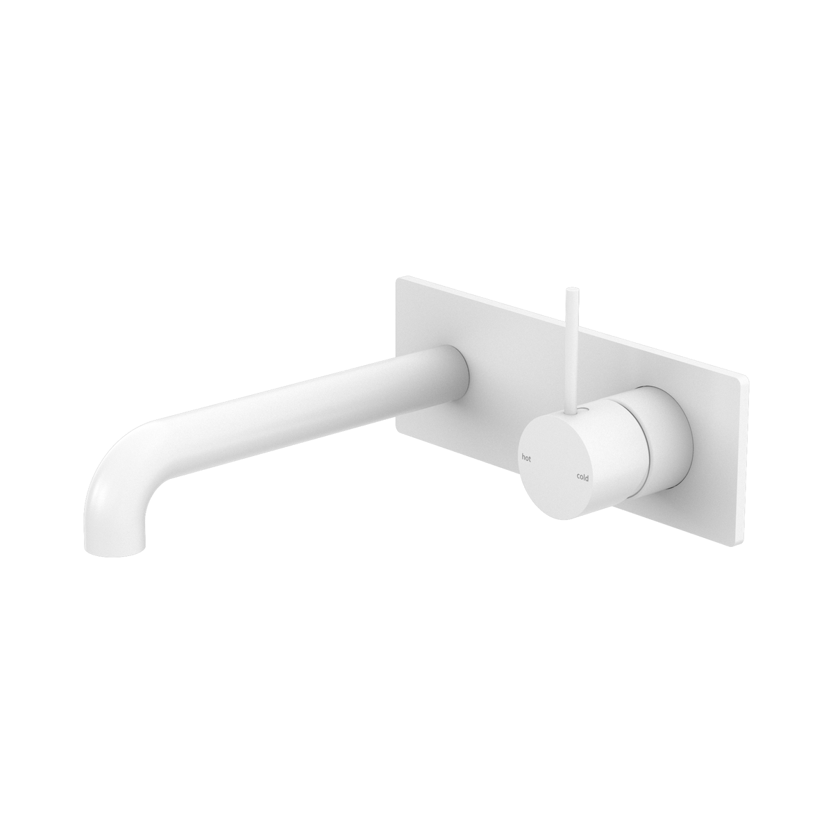 Mecca Wall Basin/Bath Mixer Handle Up 185mm Matte White