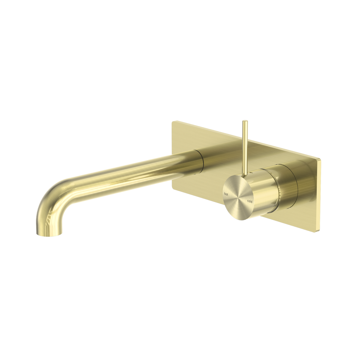 Mecca Wall Basin/Bath Mixer Handle Up 230mm Brushed Gold