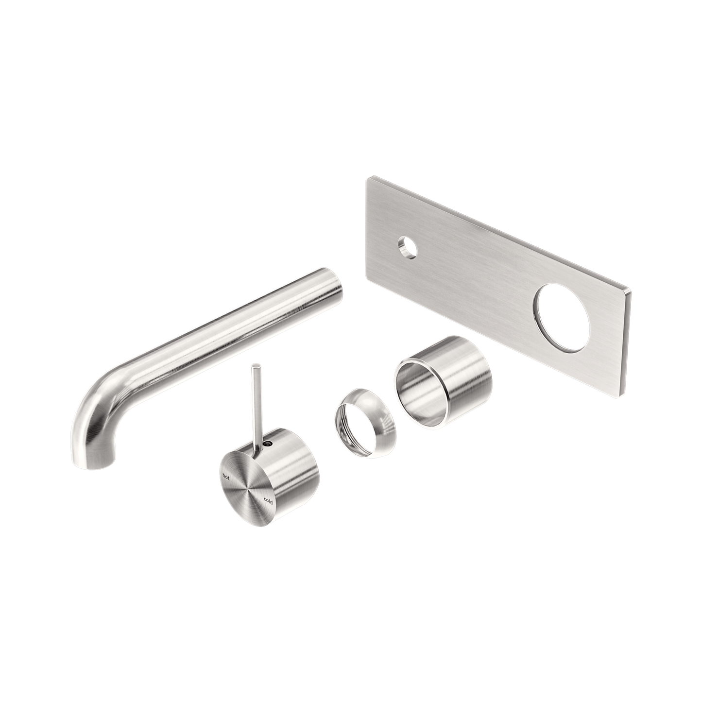 Mecca Wall Basin/Bath Mixer Handle Up 230mm Trim Kits Only Brushed Nickel
