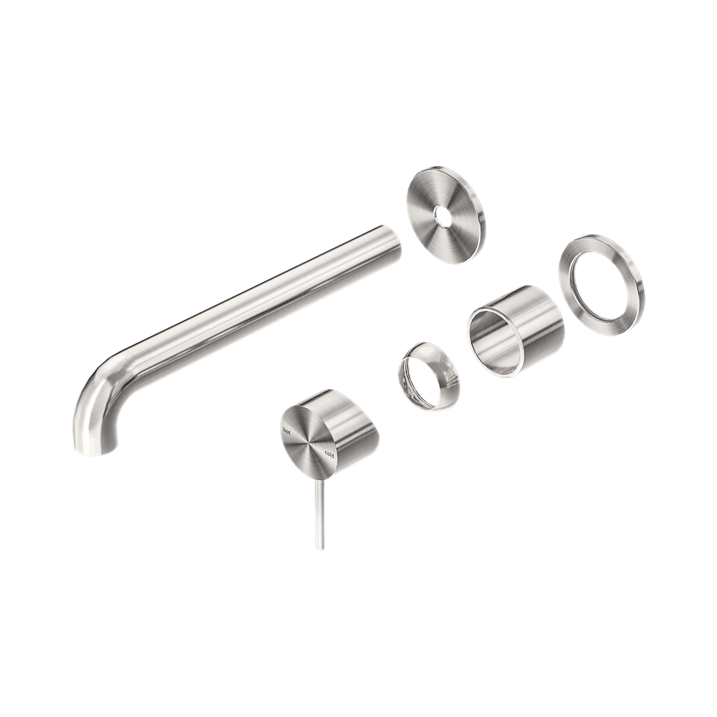 Mecca Wall Basin/Bath Mixer Separate Back Plate 185mm Trim Kits Only Brushed Nickel