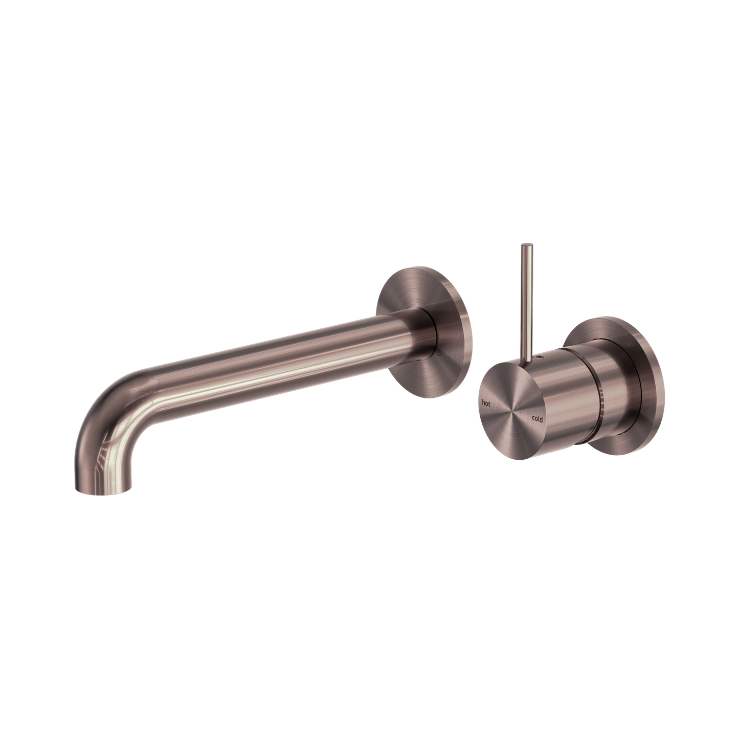 Mecca Wall Basin/Bath Mixer Separate Back Plate Handle Up 185mm Brushed Bronze