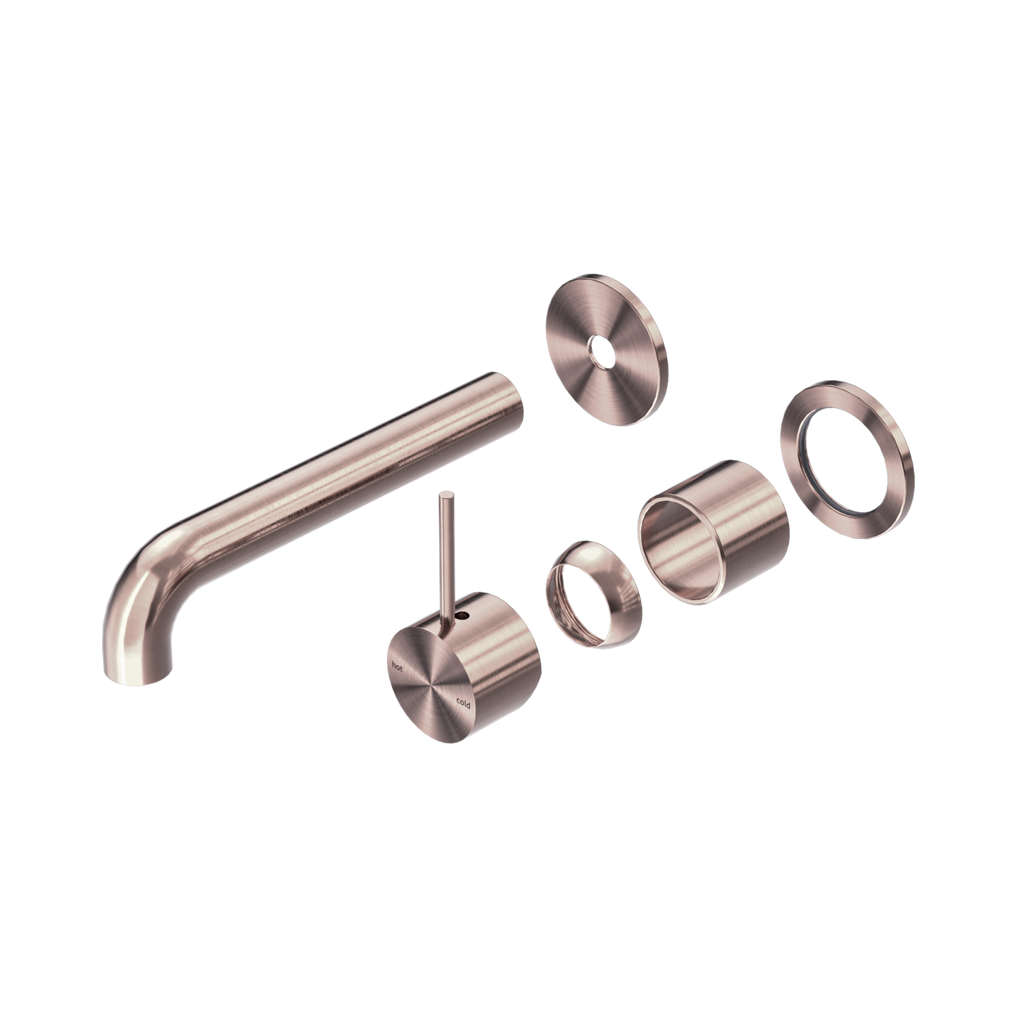 Mecca Wall Basin/Bath Mixer Separate Back Plate Handle Up 185mm Trim Kits Only Brushed Bronze