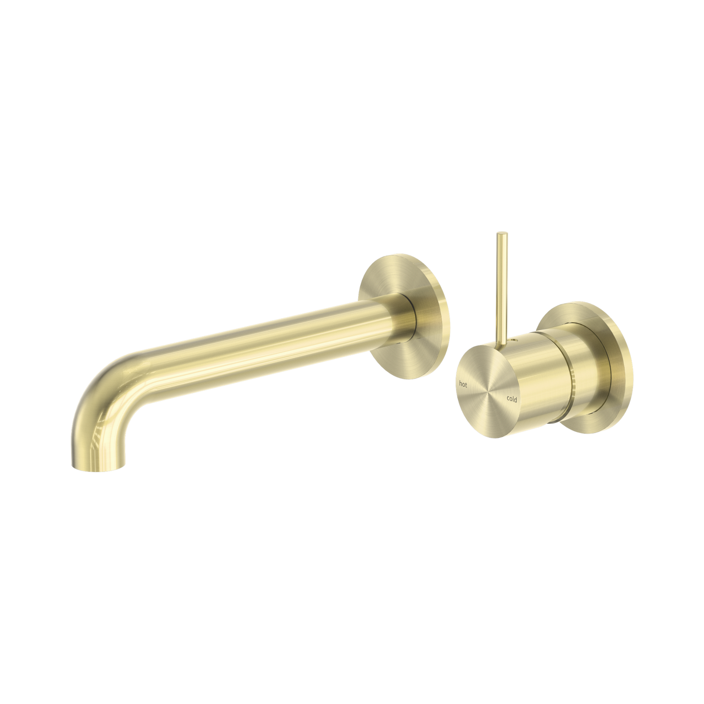 Mecca Wall Basin/Bath Mixer Separate Back Plate Handle Up 260mm Brushed Gold