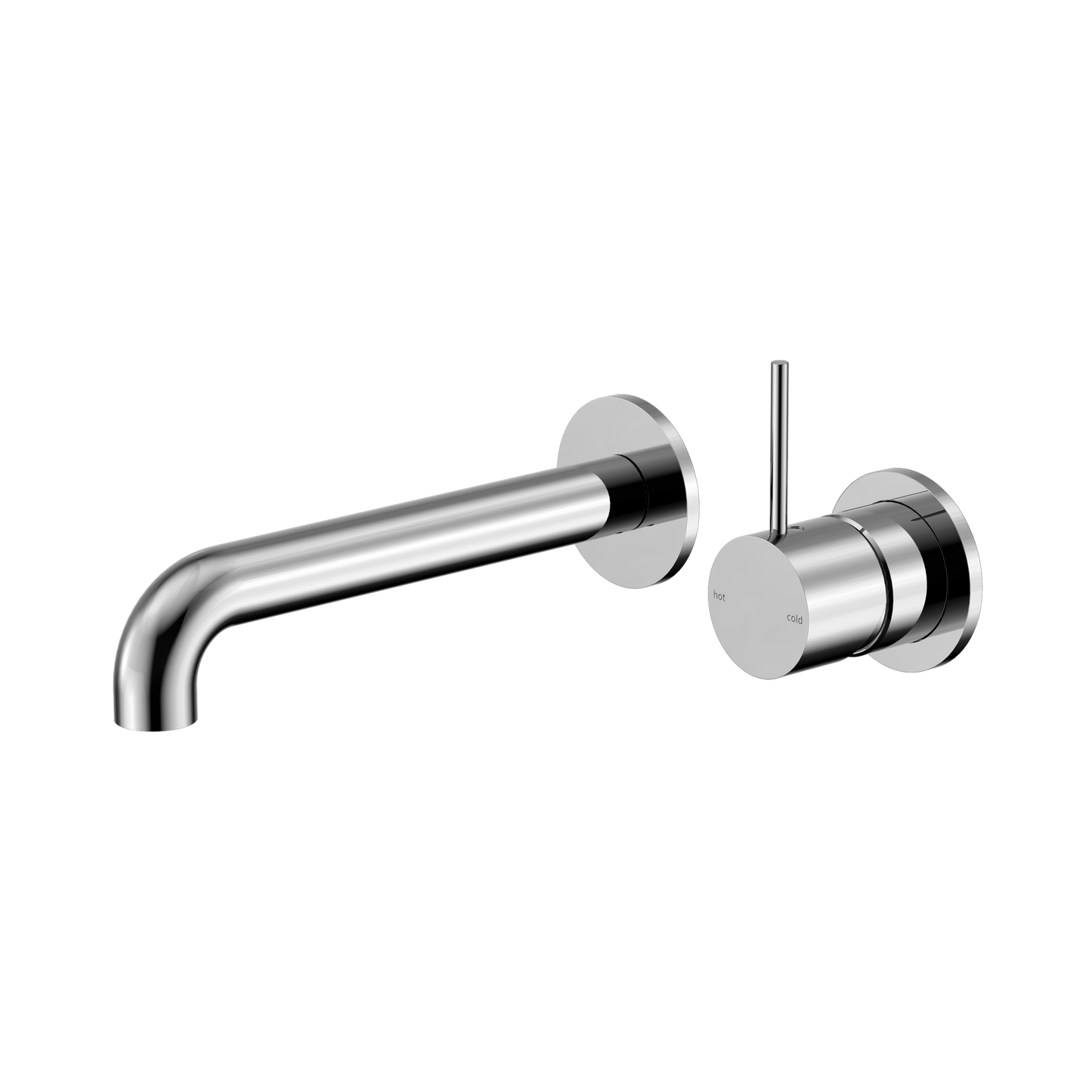 Mecca Wall Basin/Bath Mixer Separate Back Plate Handle Up 260mm Chrome