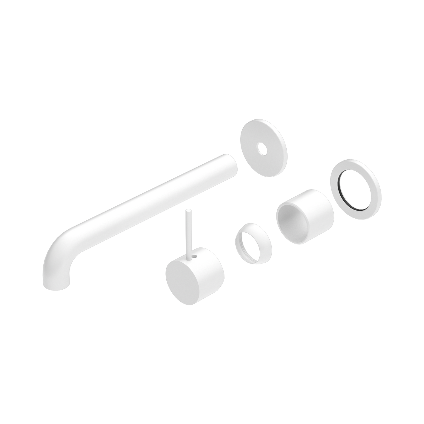 Mecca Wall Basin/Bath Mixer Separate Back Plate Handle Up 260mm Trim Kits Only Matte White