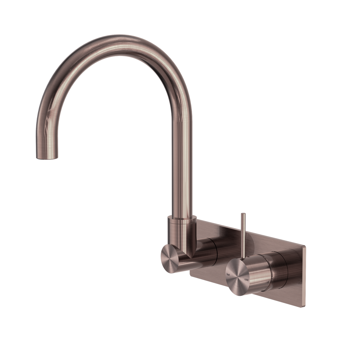 Mecca Wall Basin/Bath Mixer Swivel Spout Handle Up Brushed Bronze